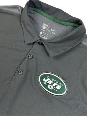 New York Jets x Nike Men's NFL Equipment S/S Polo Shirt Gray • Large